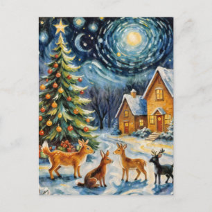 Carte Postale Nuit d'hiver enchantée