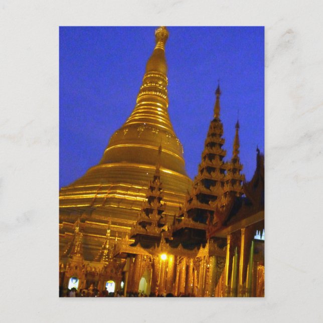 Carte Postale nuit du shwedagon stupa doré (Devant)