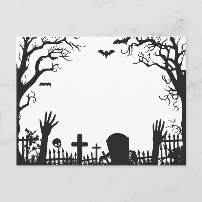 Carte Postale Nuit effrayante d'Halloween (Devant)