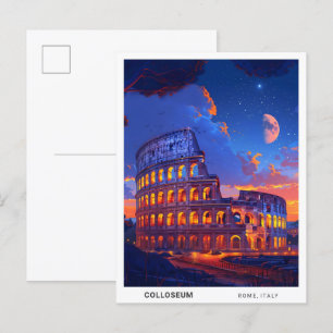 Carte Postale Nuit en Colloque Rome Italie Voyage