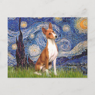 Carte Postale Nuit étoilée - Basenji