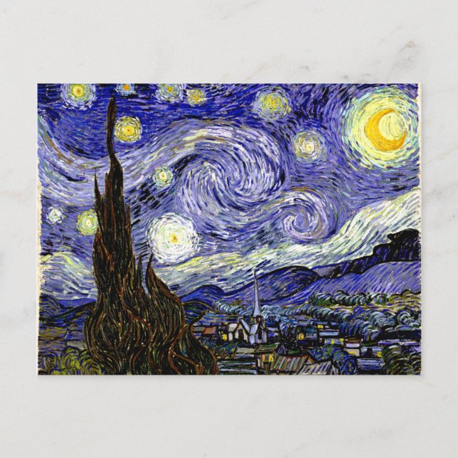 Carte Postale Nuit étoilée de Van Gogh, 1889 (Devant)