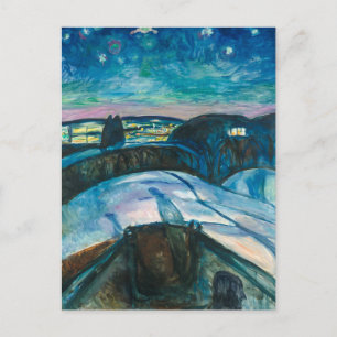 Carte Postale Nuit étoilée   Edvard Munch  