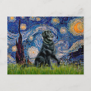 Carte Postale Nuit étoilée - Retriever à poil plat 2