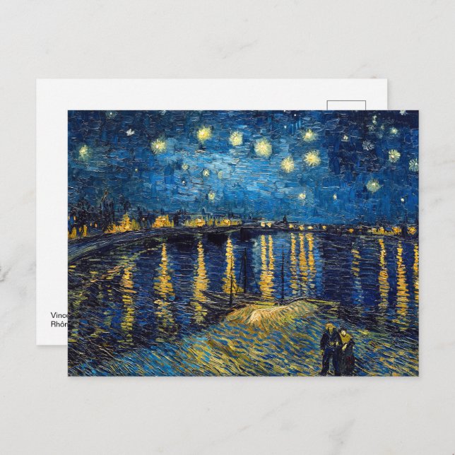 Carte Postale Nuit étoilée sur le Rhône | Van Gogh | (Devant / Derrière)