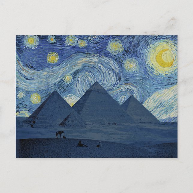Carte Postale Nuit étoilée sur les Pyramides (Devant)