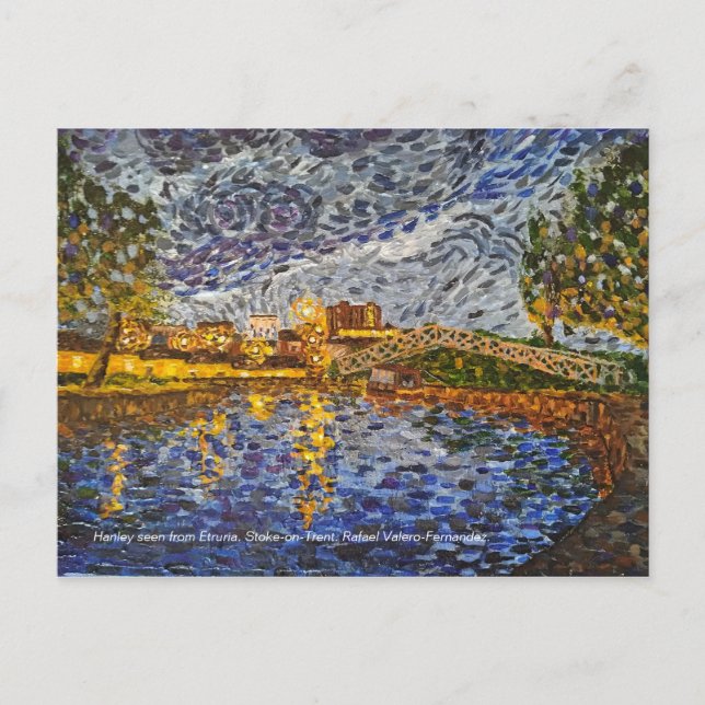 Carte Postale Nuit, Hanley d'Etrurie. Stoke-on-Trent (Devant)