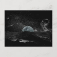 Nuit Lune Noire et Blanche Sky Mountain Galaxy Pos