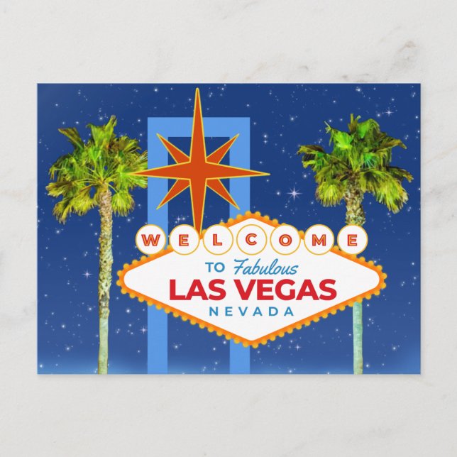 Carte Postale Nuit magique à Las Vegas Bienvenue à Las Vegas (Devant)