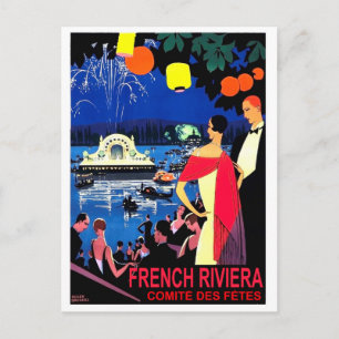 Carte Postale Nuit romantique sur la riviera française, voyage v