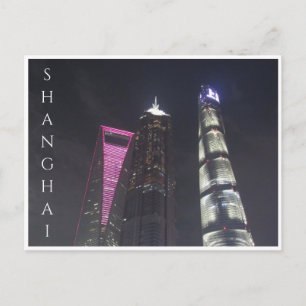 Carte Postale nuit shanghai skyscraper