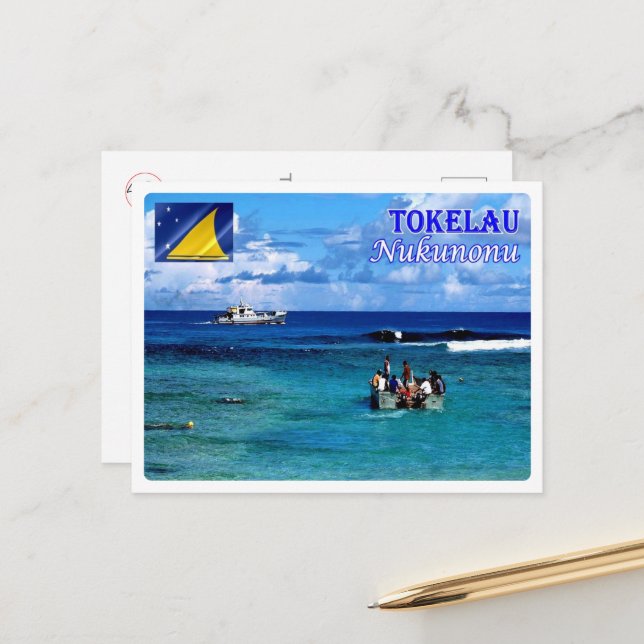 Carte Postale Nukunonu - Tokelau - Vue sur la mer - (Devant/Arrière en situation)