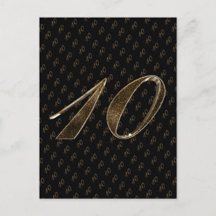 Carte Postale Numéro 10 Black Gold 10e anniversaire de Mariage