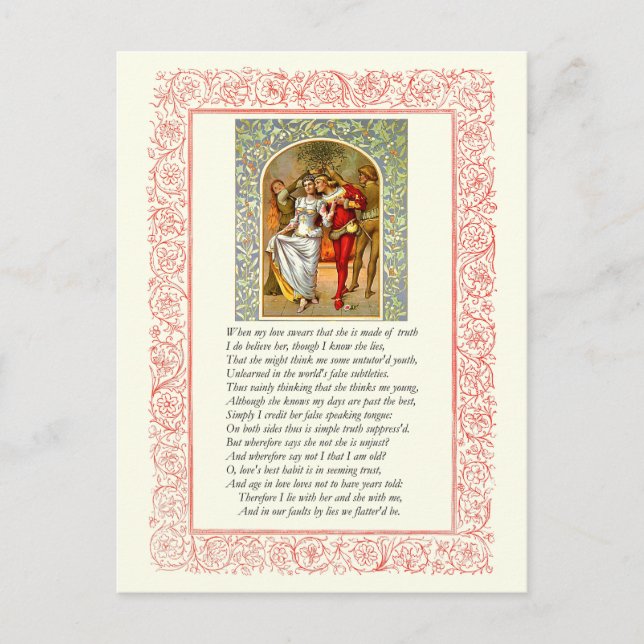 Carte Postale Numéro 138 de Sonnet par William Shakespeare (Devant)