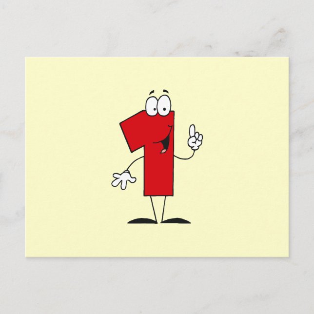 Carte Postale Numéro 1er Anniversaire T-shirts et cadeaux (Devant)