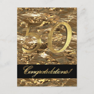 Carte Postale Numéro 50 50e anniversaire Typographie d'or