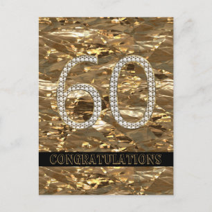 Carte Postale Numéro 60 Diamond Mariage 60e Anniversaire Or