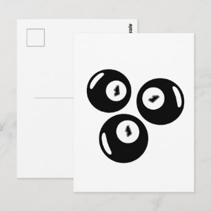 Carte Postale Numéro Chanceux 111 Boules Noires