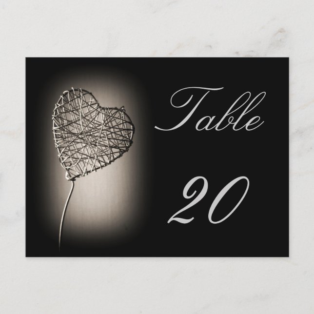 Carte postale Numéro de table d'amour (Devant)