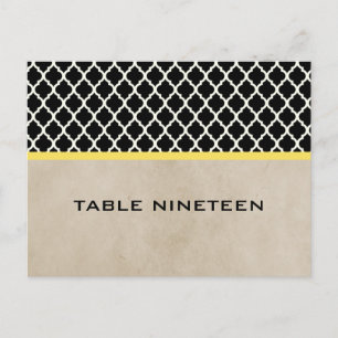 Carte postale Numéro de table de quatrefoil chic j