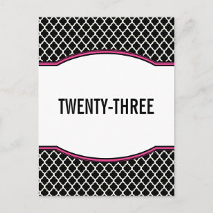 Carte postale Numéro de table de quatrefoil rose é