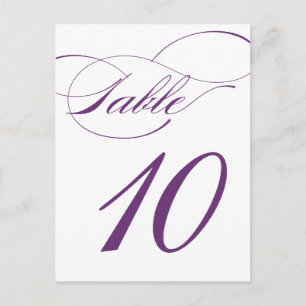 Carte postale Numéro de table de script élégant   
