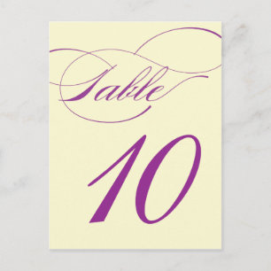 Carte postale Numéro de table de script élégant
