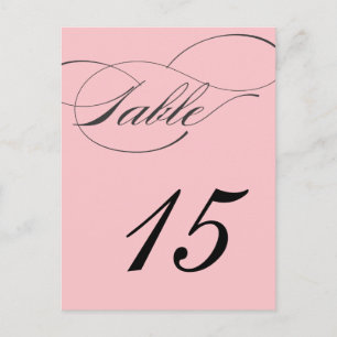 Carte postale Numéro de table de script élégant   