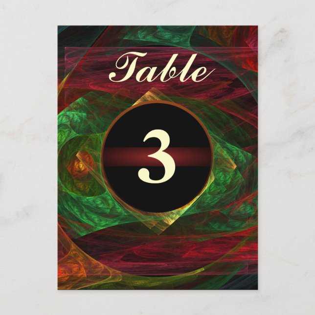 Carte postale Numéro de table des connexions dynam (Devant)