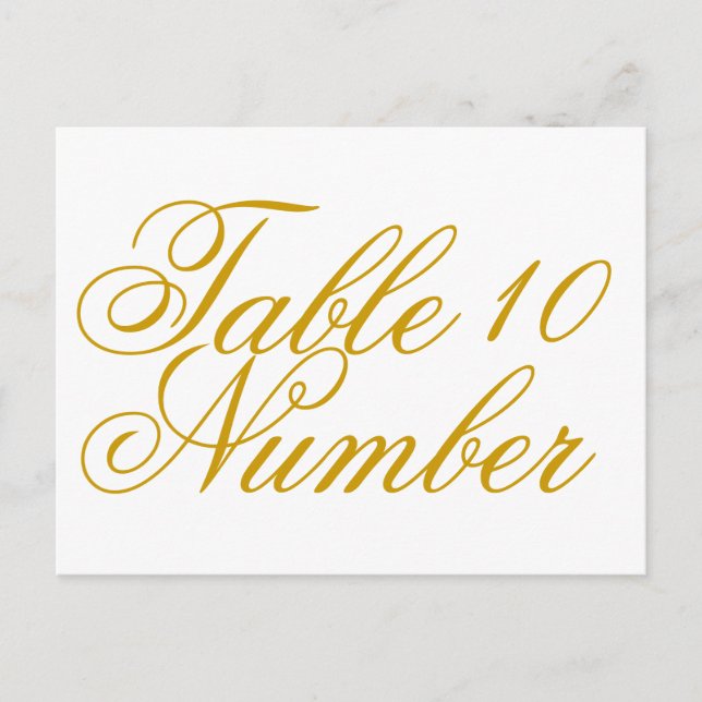 Carte postale Numéro de table d'impression or simp (Devant)