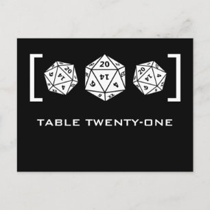 Carte postale Numéro de table du joueur de dés D20