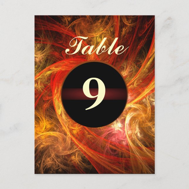 Carte postale Numéro de table Firestoro (Devant)