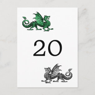 Carte postale Numéro de table Green Silver