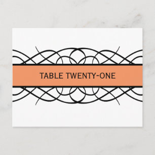 Carte postale Numéro de table Orange Deco Flourf
