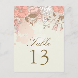 Carte Postale Numéro de tableau des fleurs de printemps vintages