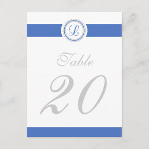 Carte Postale Numéro de tableau du point L (bleu/argent)