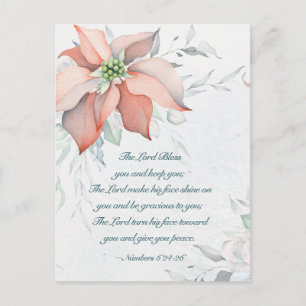 Carte Postale Numéros 6:24-26 Le Seigneur vous bénisse Noël