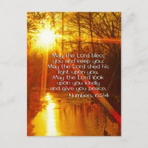 CARTE POSTALE NUMÉROS 6:24 BIBLE VERSE - QUE L'ÉTERNEL TE BÉNUE