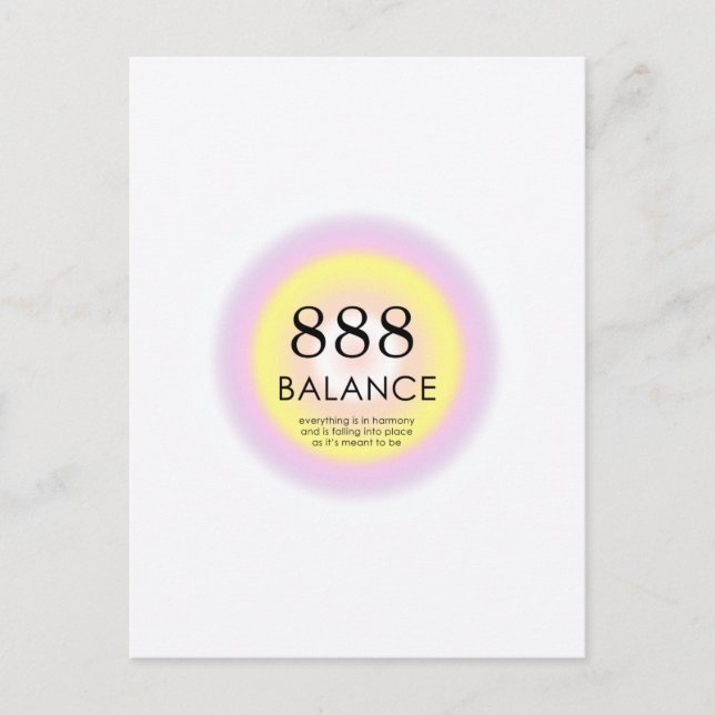 Carte Postale Numéros d'ange Numérologie Signification 888 Balan (Devant)