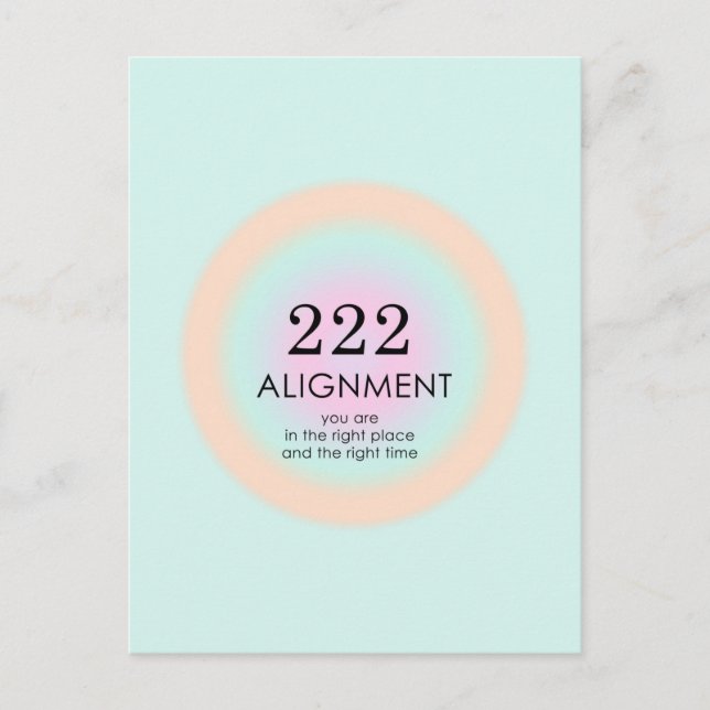 Carte Postale Numéros d'angle Numérologie 222 Alignement Motivat (Devant)