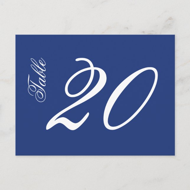 Carte Postale Numéros de tableau de script classique (blanc/bleu (Devant)