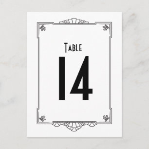 Carte Postale Numéros de tableau de style Art déco