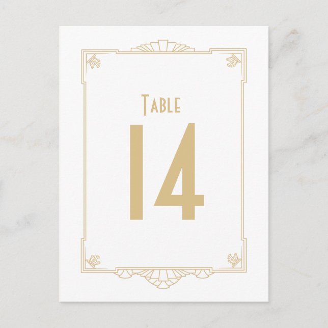 Carte Postale Numéros de tableau de style Art déco (Devant)