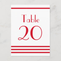 Numéros de tableau des rayures modernes (rouge)