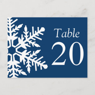 Carte Postale Numéros de tableau Jumbo Snowflake (bleu marine /