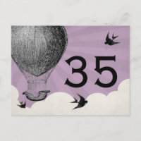 Numéros de tableau vintages de ballon à air chaud