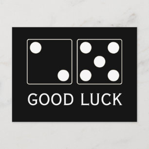 Carte Postale Numéros DICE pips blanc 5 & 2 + votre texte