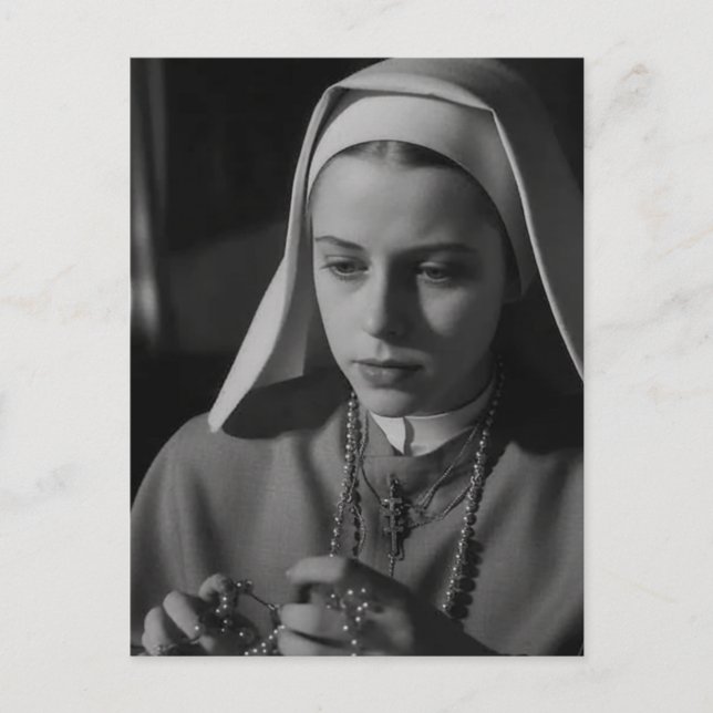 Carte Postale Nun en noir et blanc (Devant)