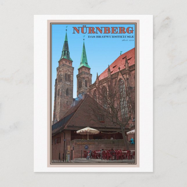 Carte Postale Nürnberg - Bratwursthäusle (Devant)