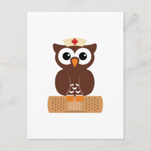 Carte Postale Nurse Owl (w/bandaid)